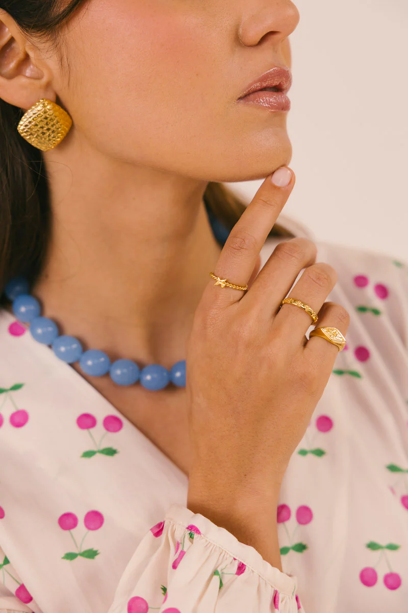 Azulejo Pinky Ring Gold Plated - Image 3