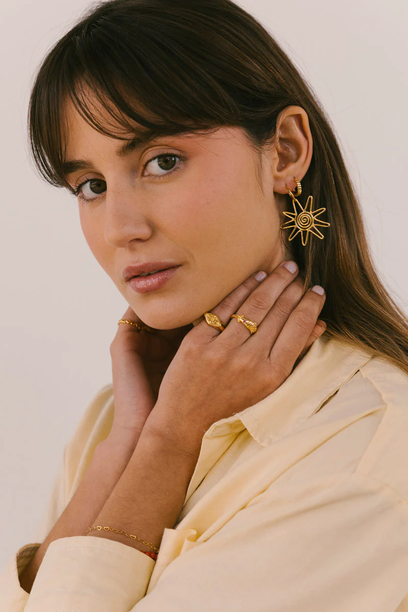 Azulejo Pinky Ring Gold Plated - Image 6