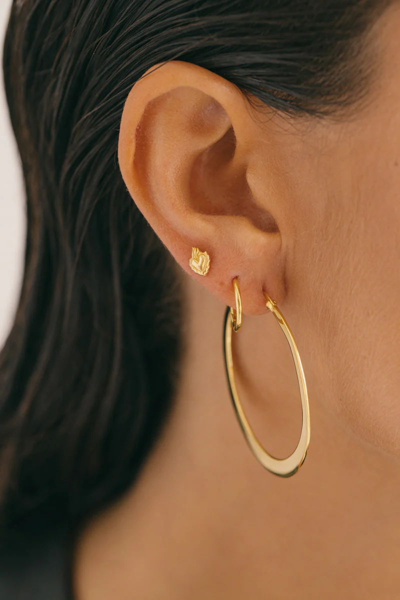 Big gypsy hoop gold plated (45mm) - Image 5