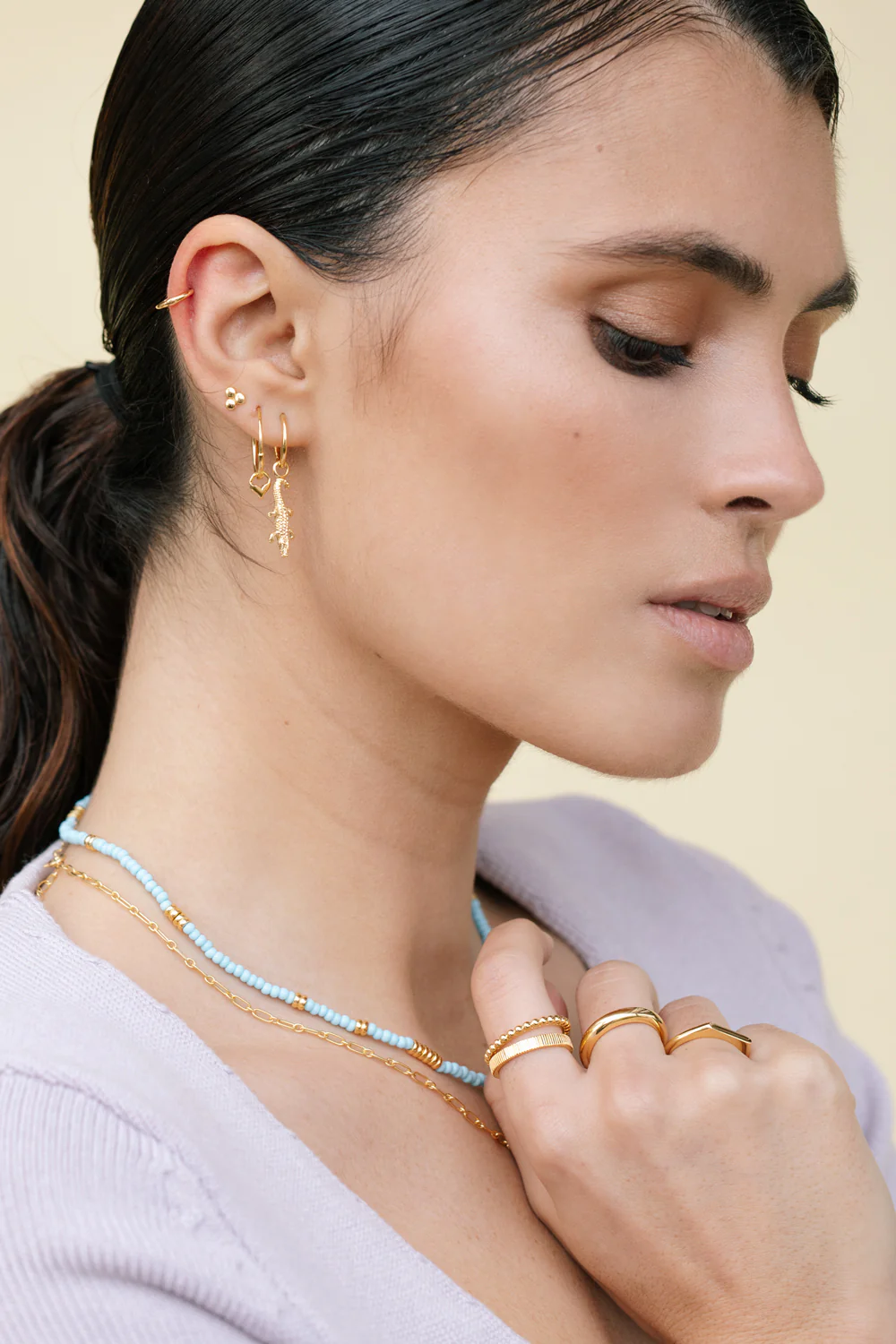 Blue clasp necklace gold plated - Image 6