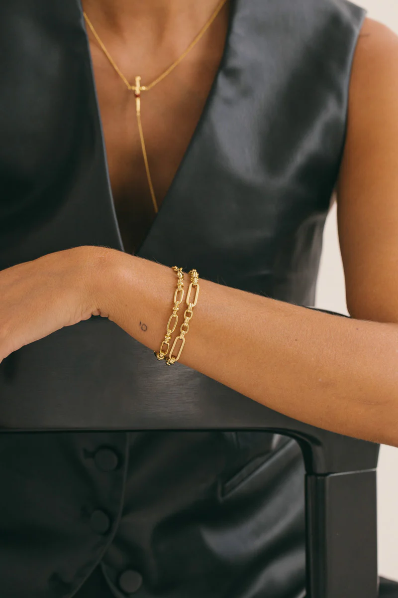 Bold link chain bracelet gold plated - Image 3