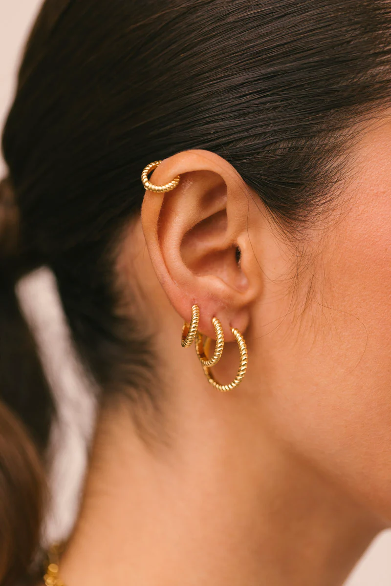 Bold Twisted Hoop Gold Plated (13mm) - Image 2