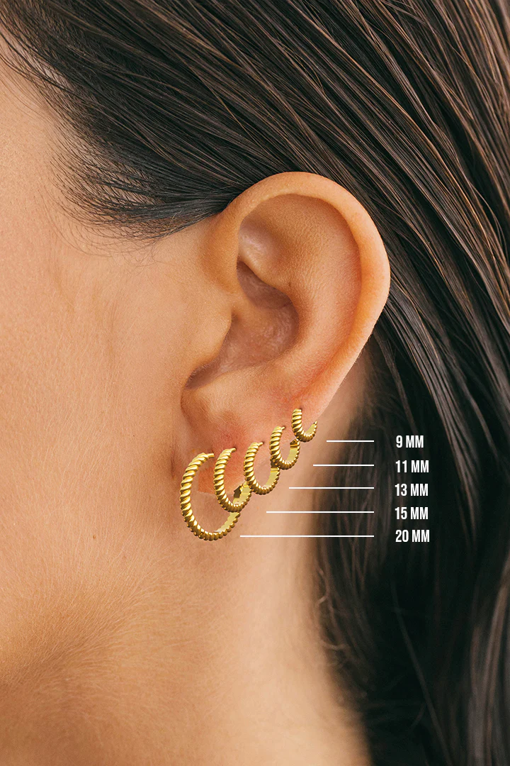 Bold Twisted Hoop Gold Plated (9mm) - Image 6