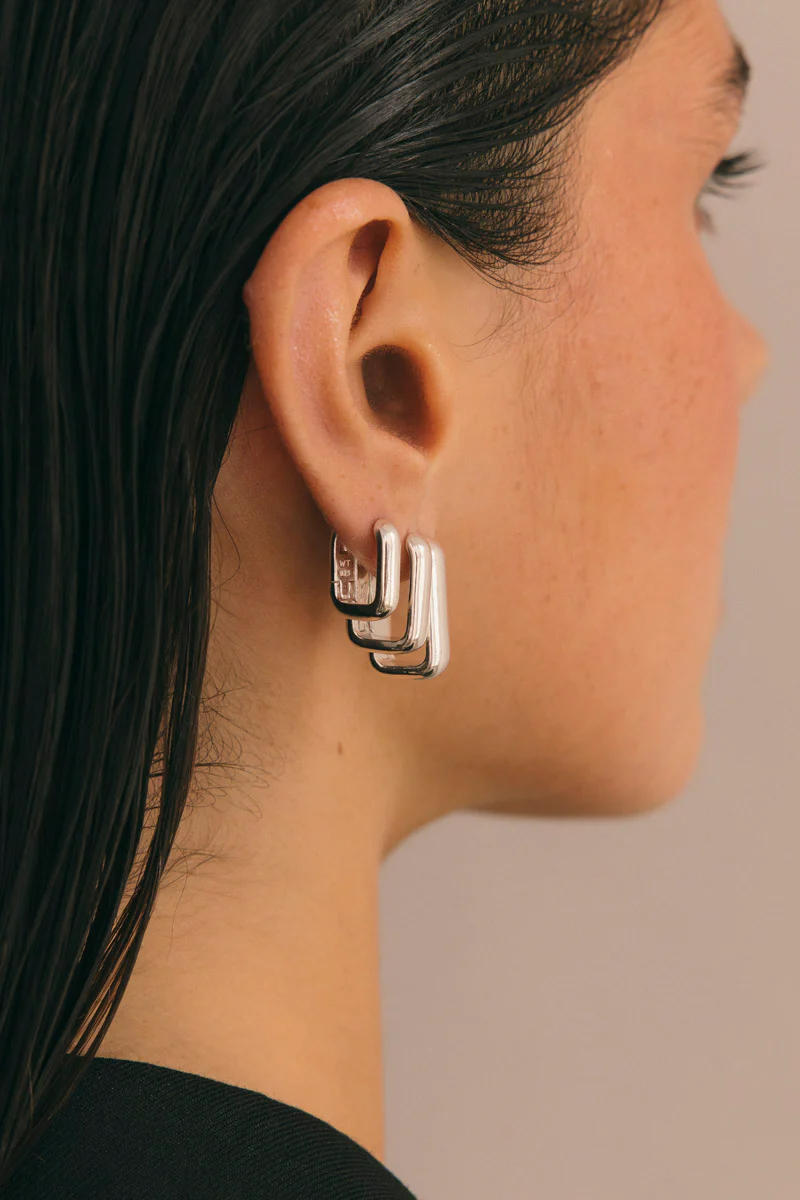 Classic Ovate Hoops Silver (20mm) - Image 4