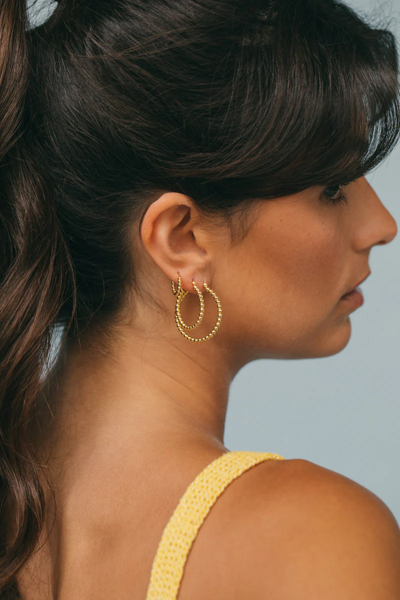 Dots hoop gold plated 30mm - Image 2