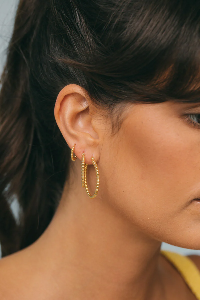Dots hoop gold plated 30mm - Image 3