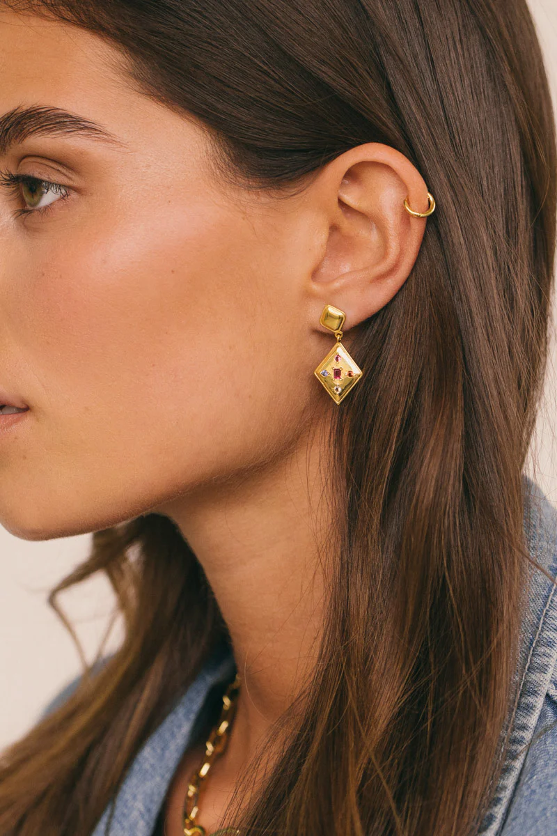 Double Spade Earring Gold Plated - Image 3