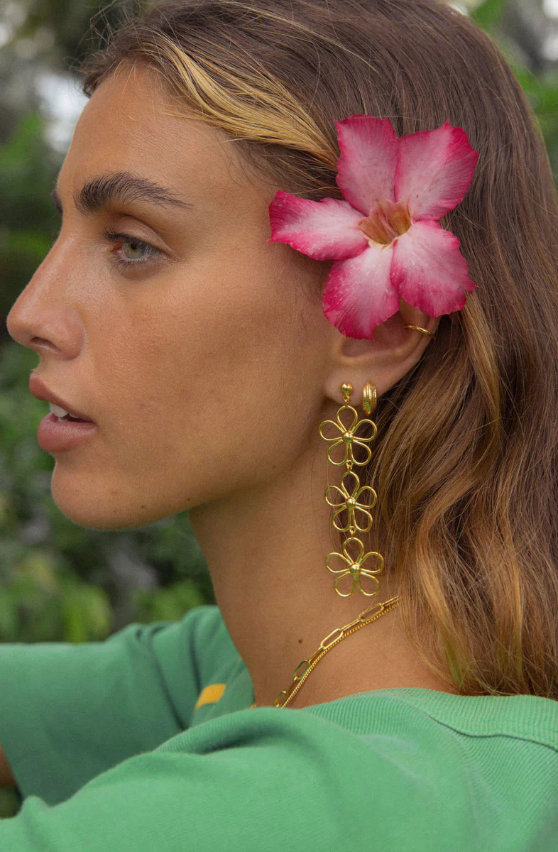 Flores Earring Gold Plated - Image 8