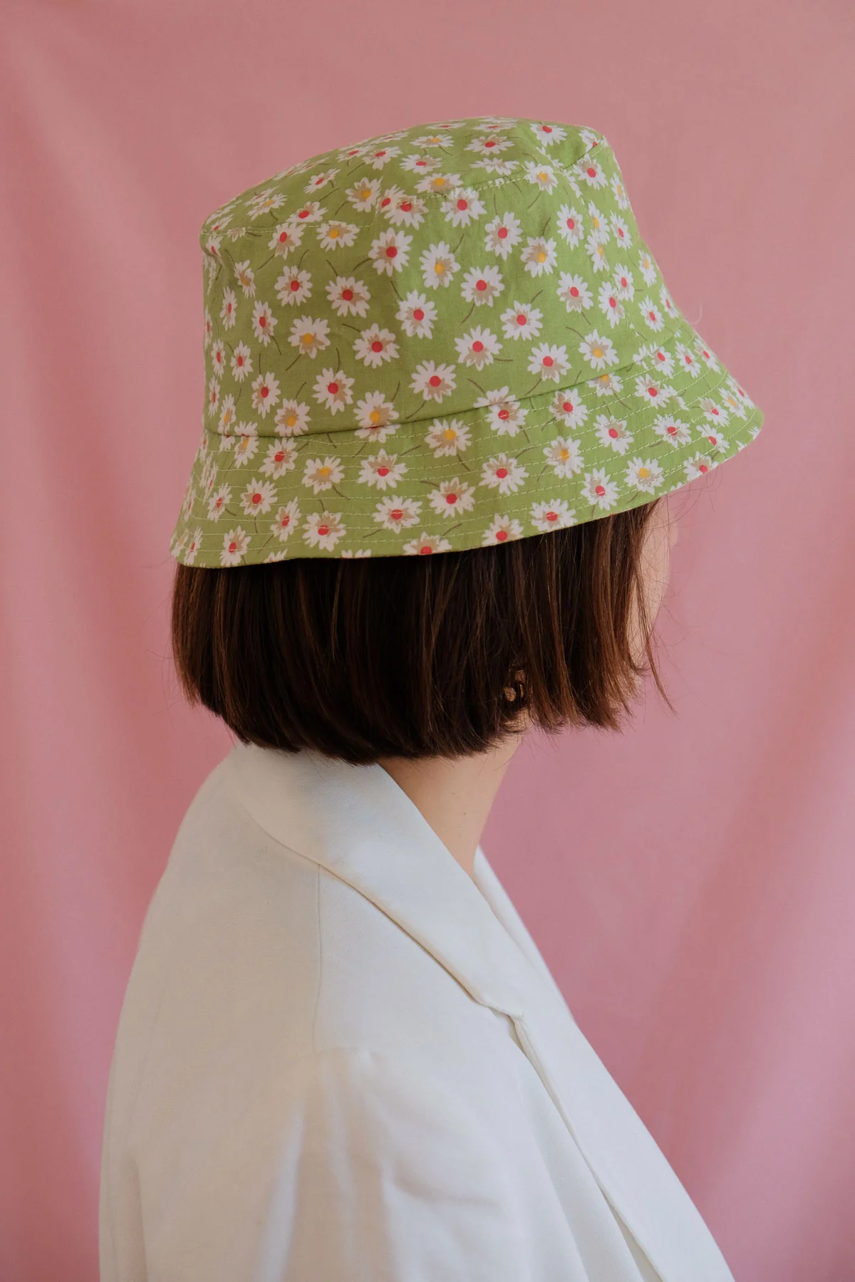 Green flower bucket hat - Image 3