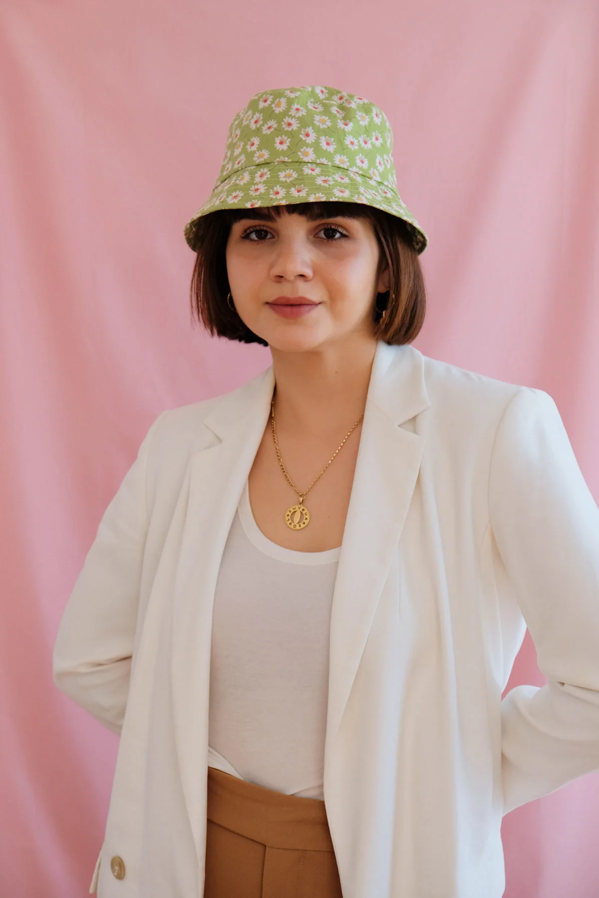 Green flower bucket hat - Image 5