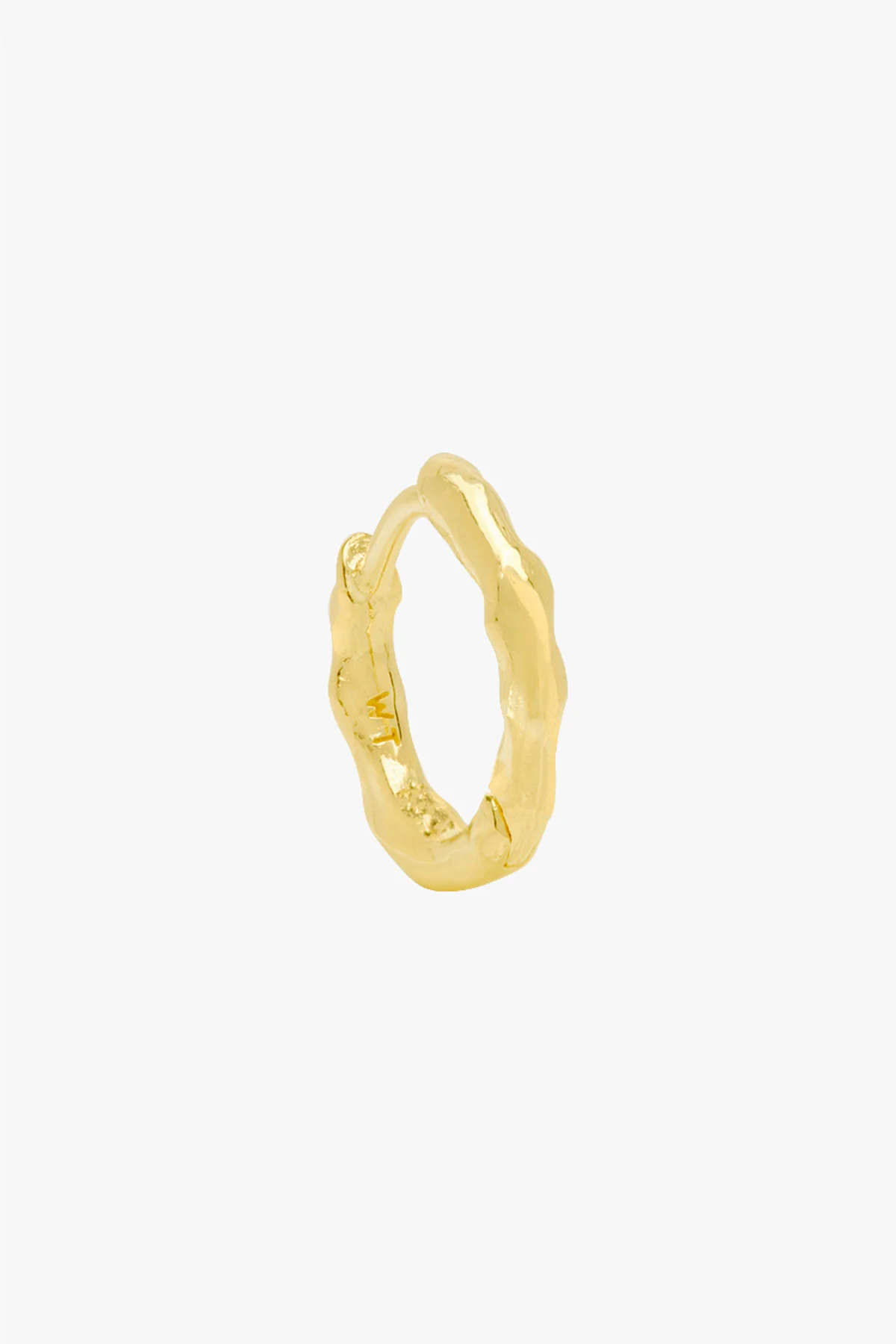 Hammered hoop gold plated large (13mm) - Image 8