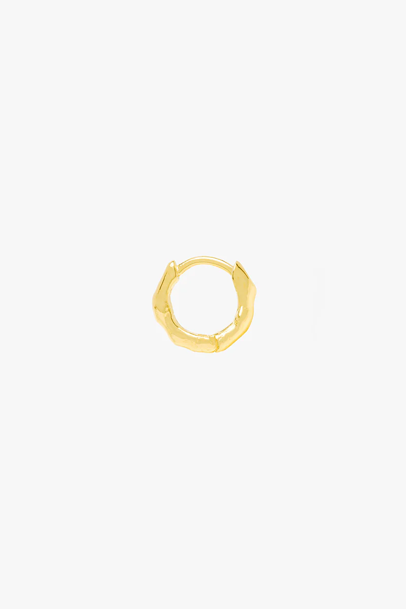 Hammered hoop gold plated medium (11mm) - Image 2