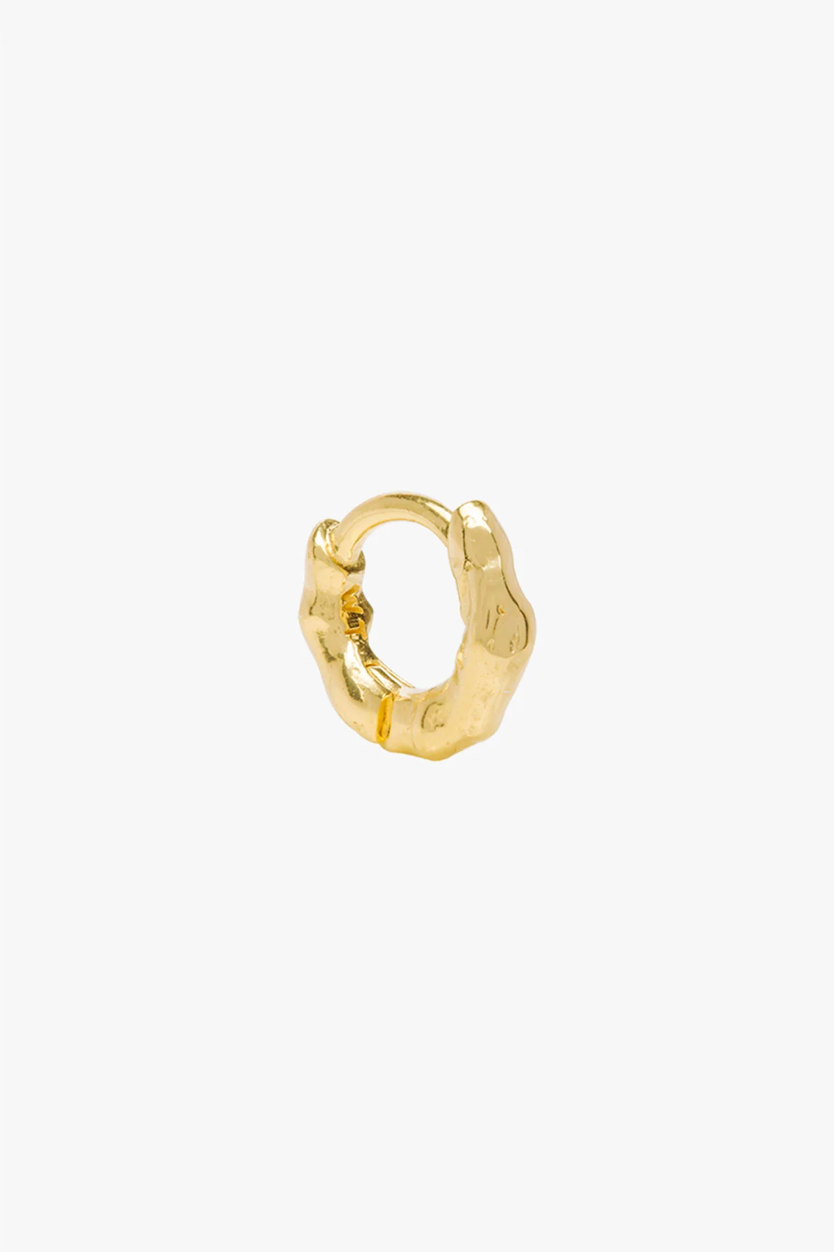 Hammered hoop gold plated small (9mm) - Image 9