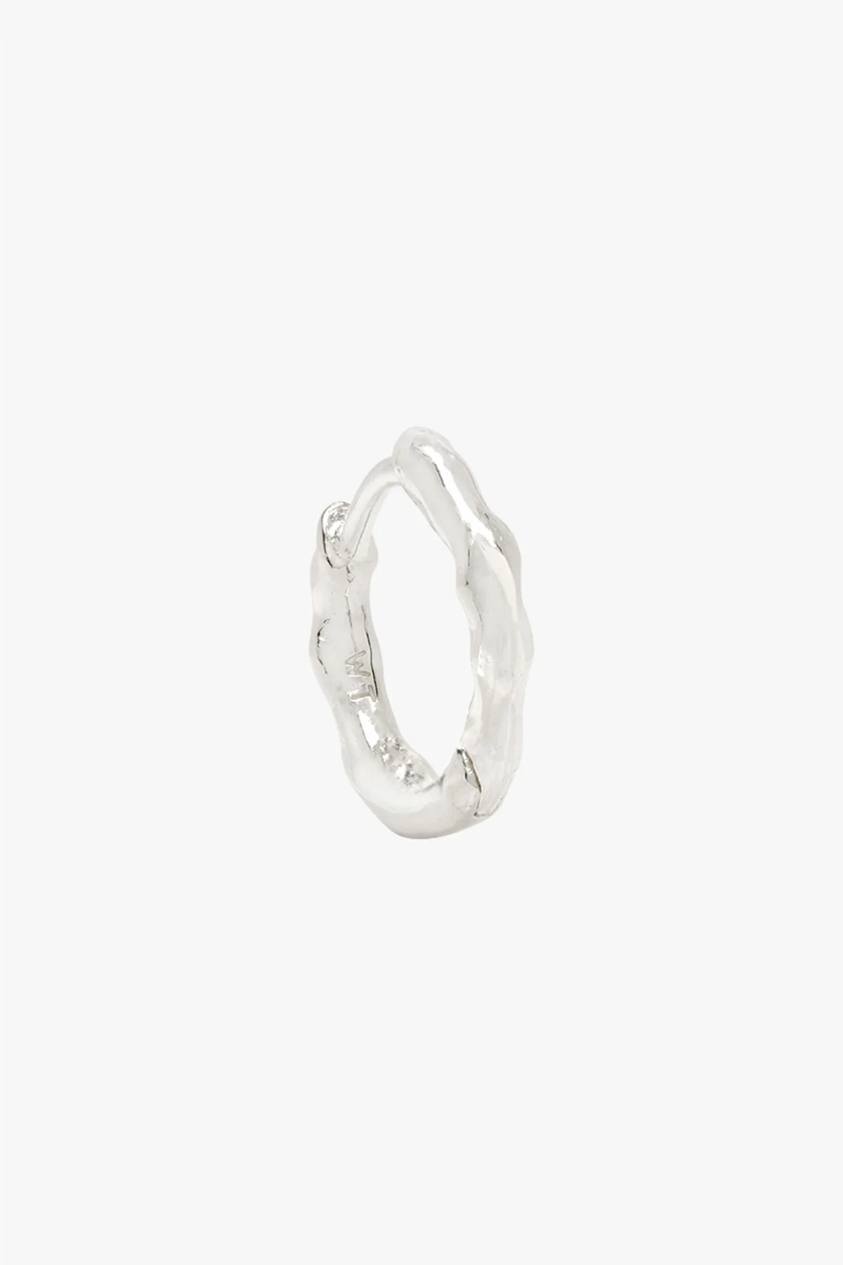 Hammered hoop silver large (13mm) - Image 6