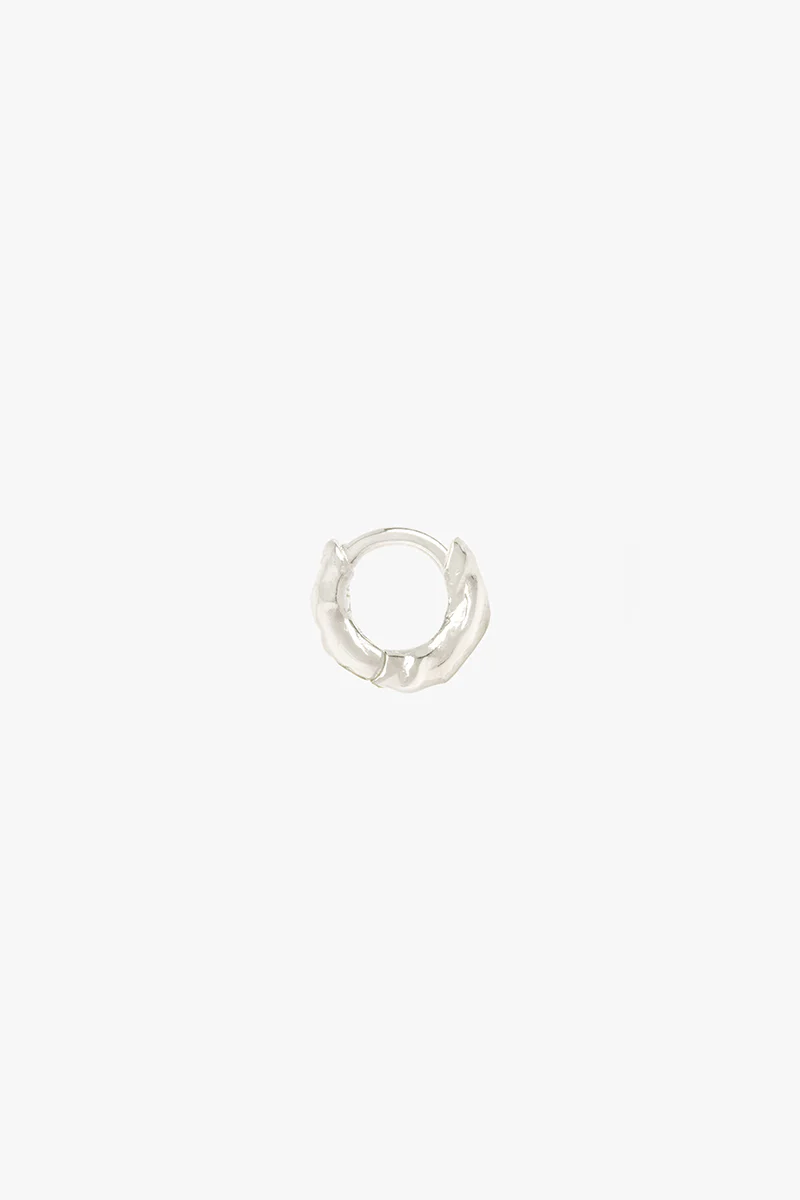Hammered hoop silver small (9mm)