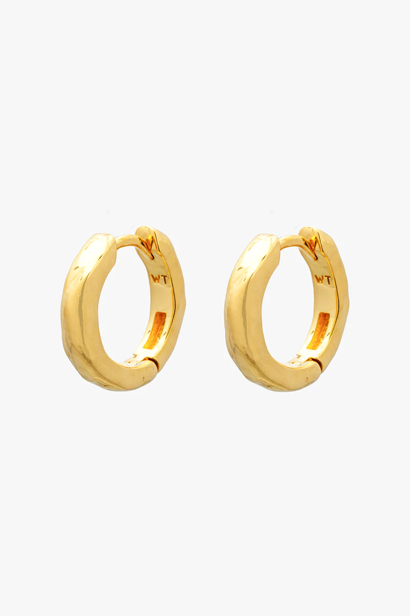 Hammered Huggie Gold Plated (15mm) - Image 5