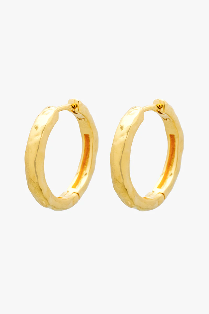 Hammered Huggie Gold Plated (20mm) - Image 5