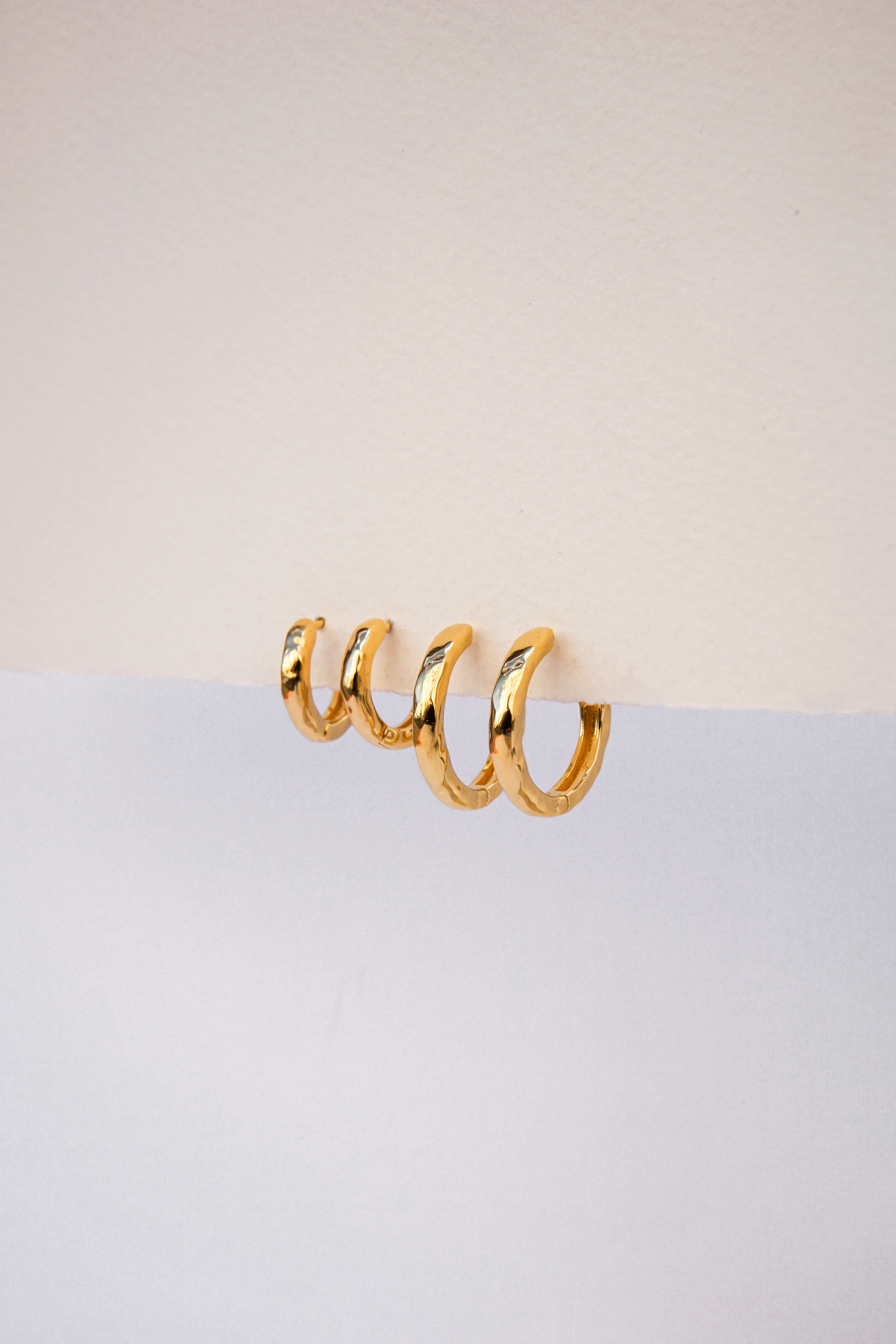 Hammered Huggie Gold Plated (20mm) - Image 6