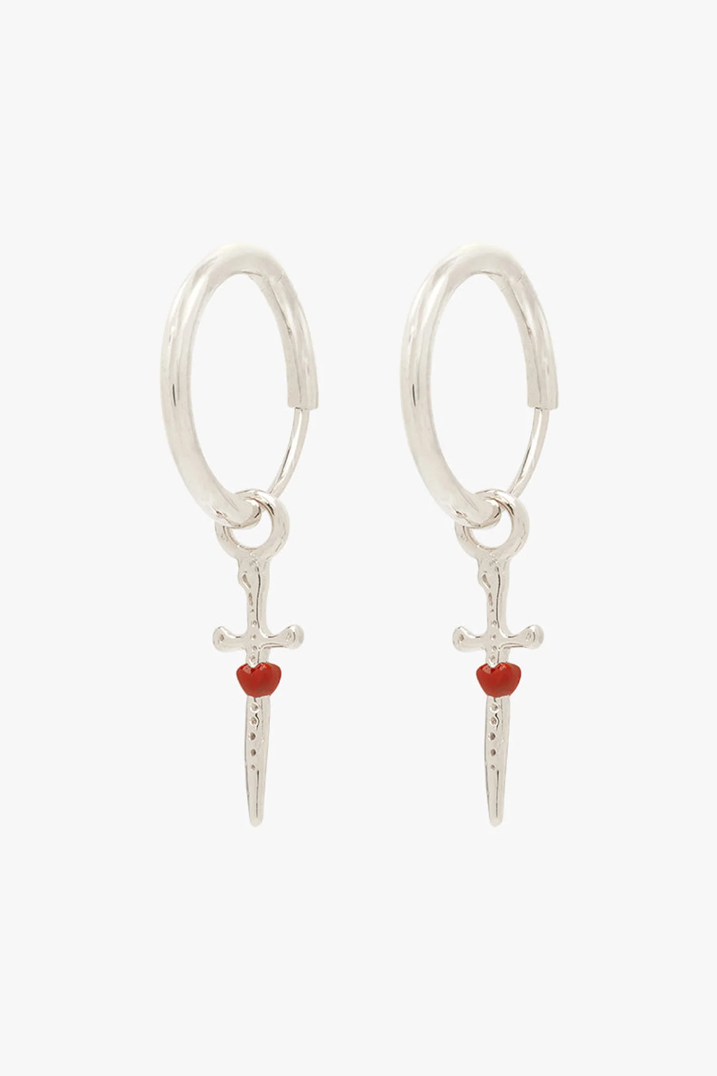 Love dagger hoop earring silver - Image 5