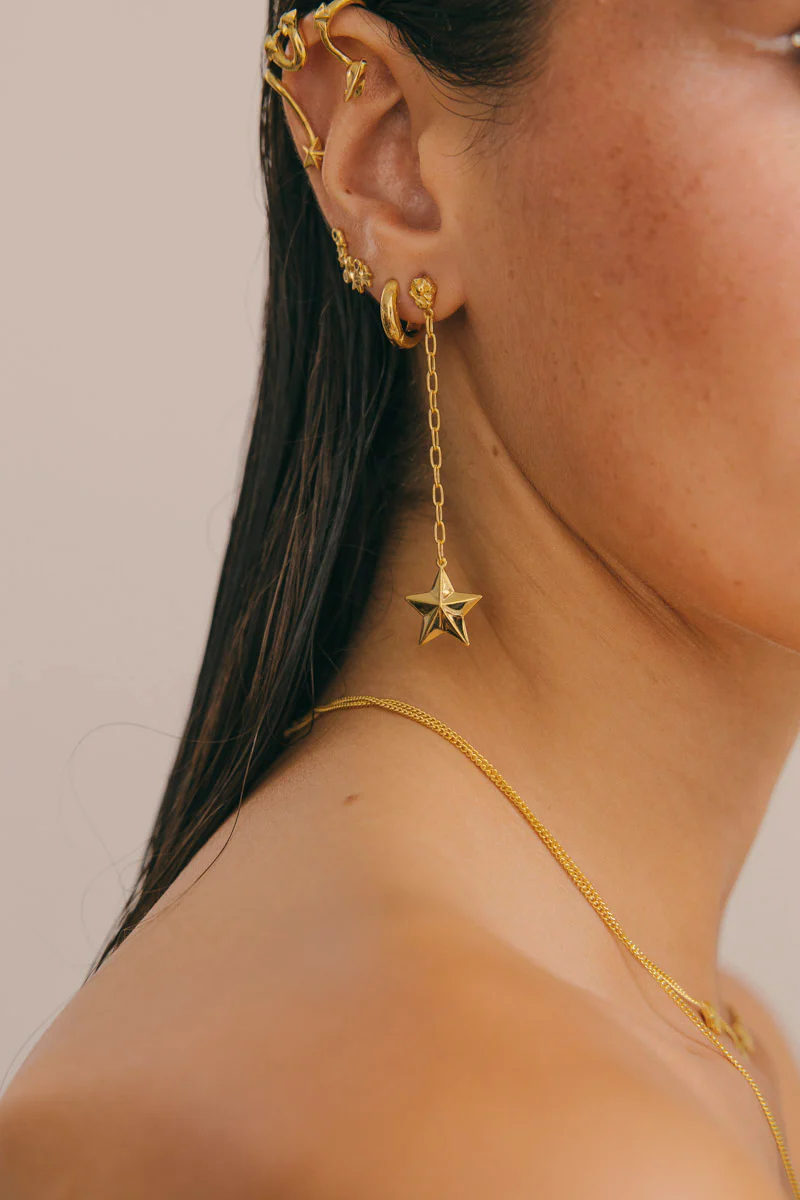 Luminous Star Drop Earring Gold Plated - Image 2