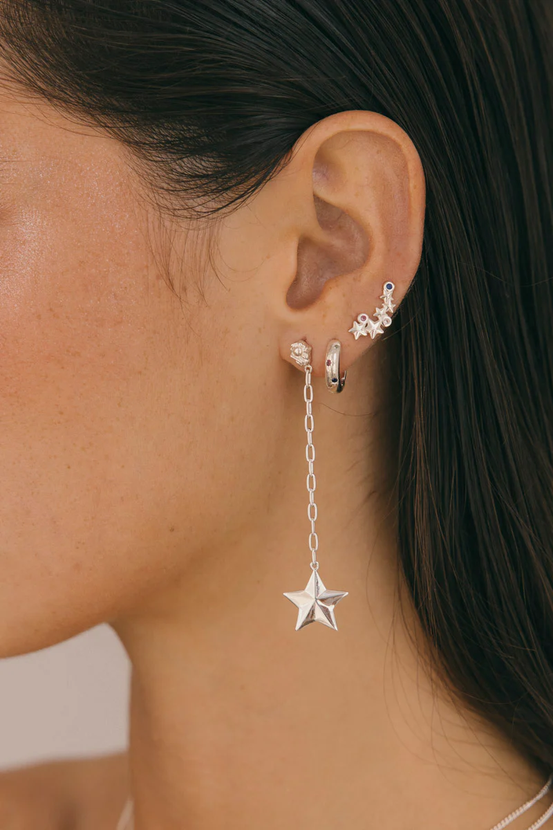Luminous Star Drop Earring Silver - Image 2