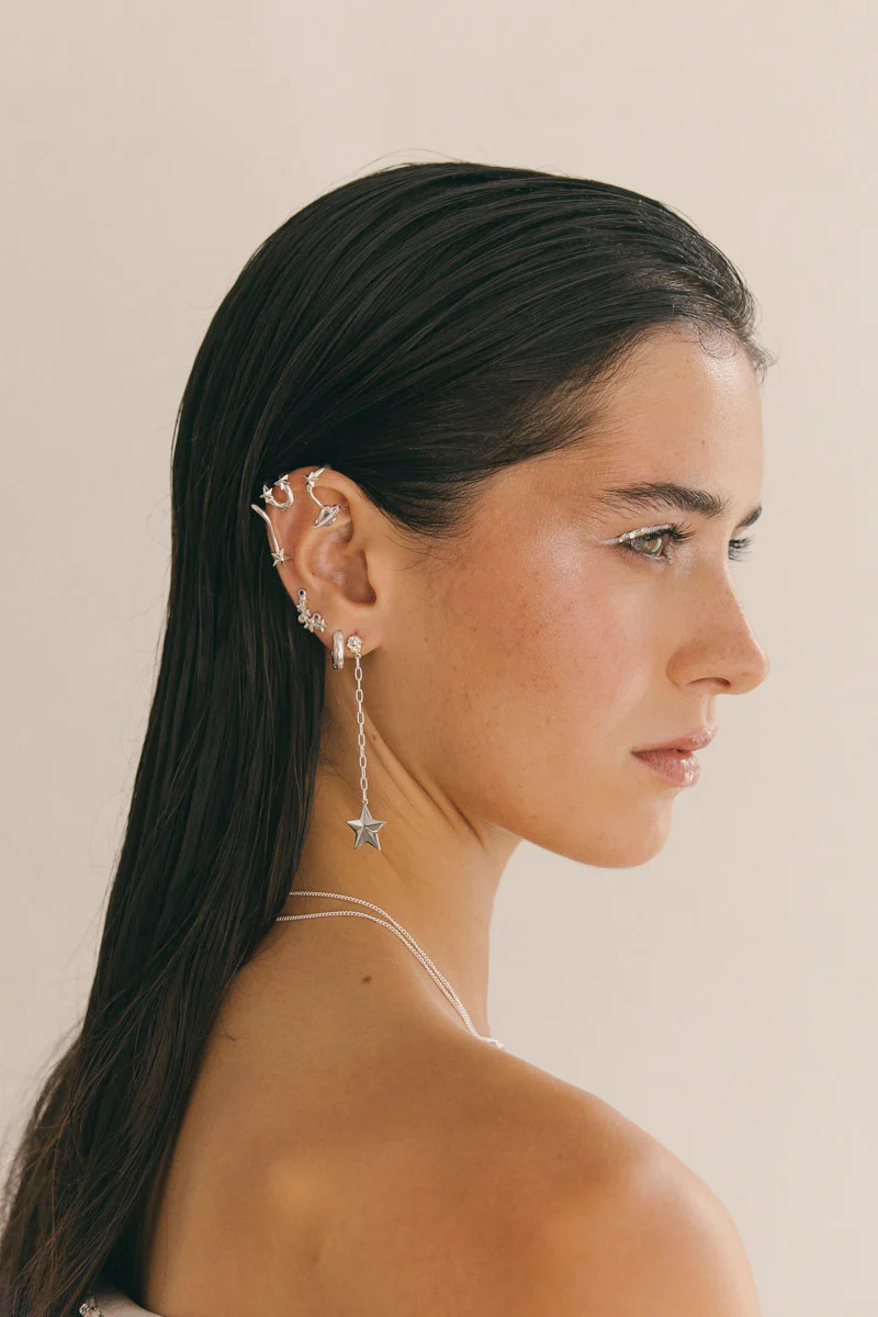 Luminous Star Drop Earring Silver - Image 4