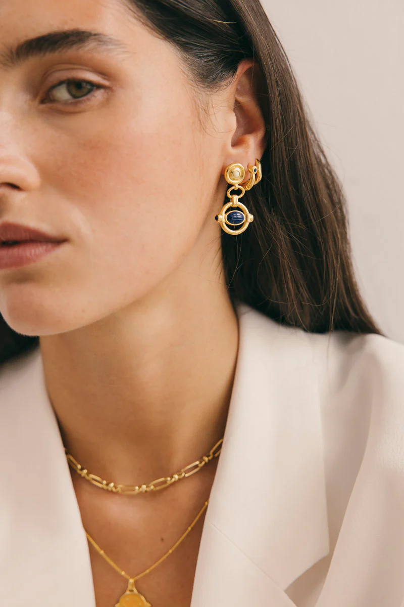 Lunar Blue Stud Gold Plated - Image 3