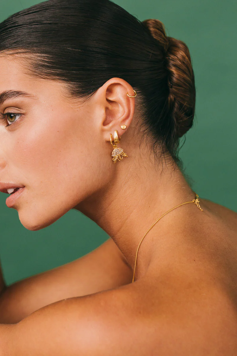 Medusa Hoop Earring Gold Plated - Image 4