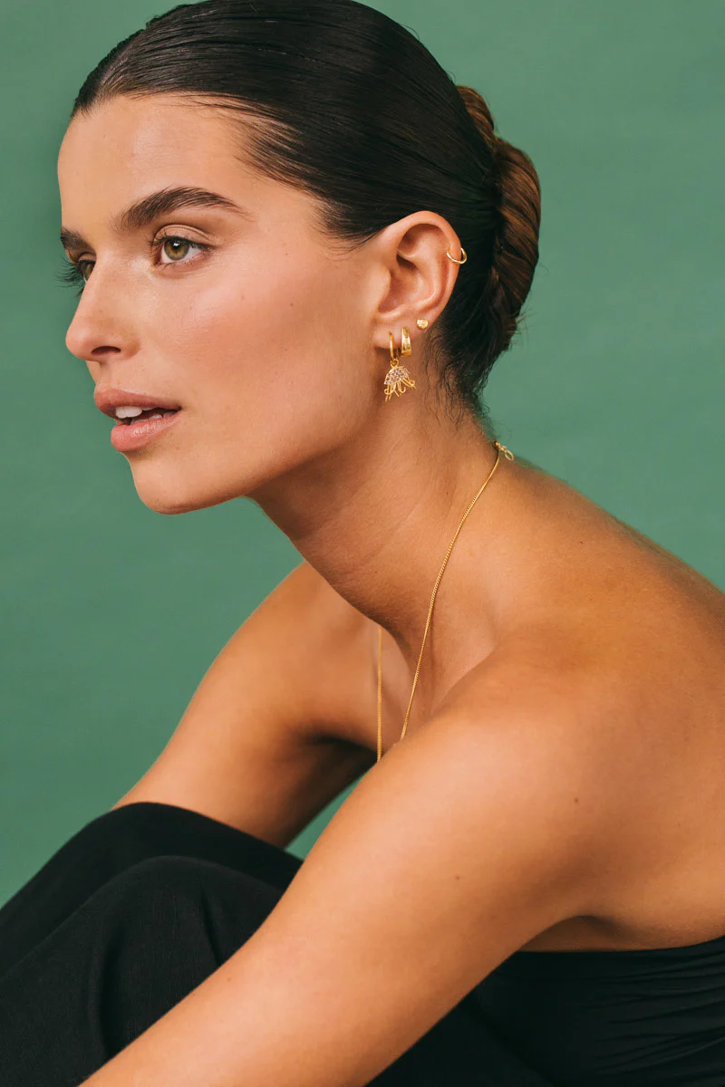 Medusa Hoop Earring Gold Plated - Image 5