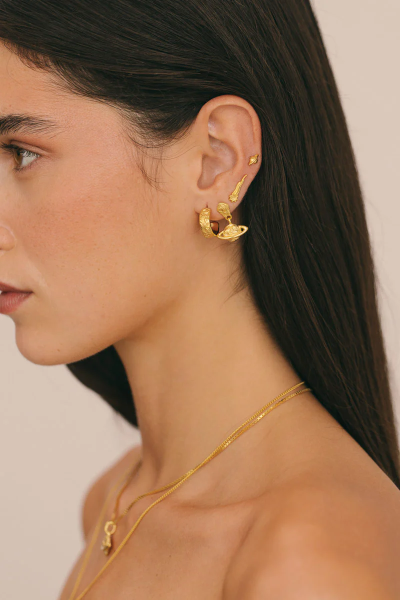 Mini Saturn Stud Gold Plated - Image 3