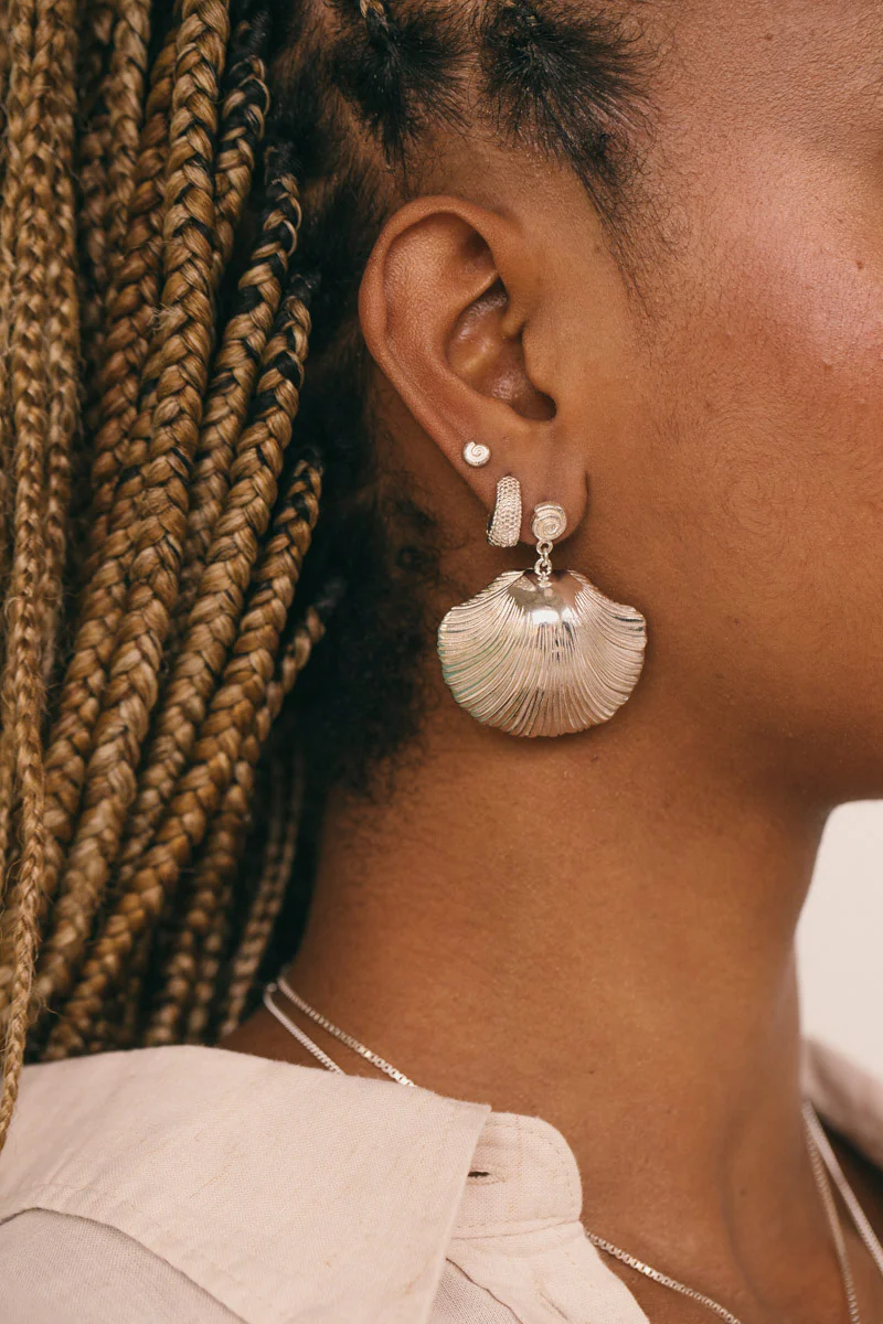Ocean Swirl Stud Silver - Image 2