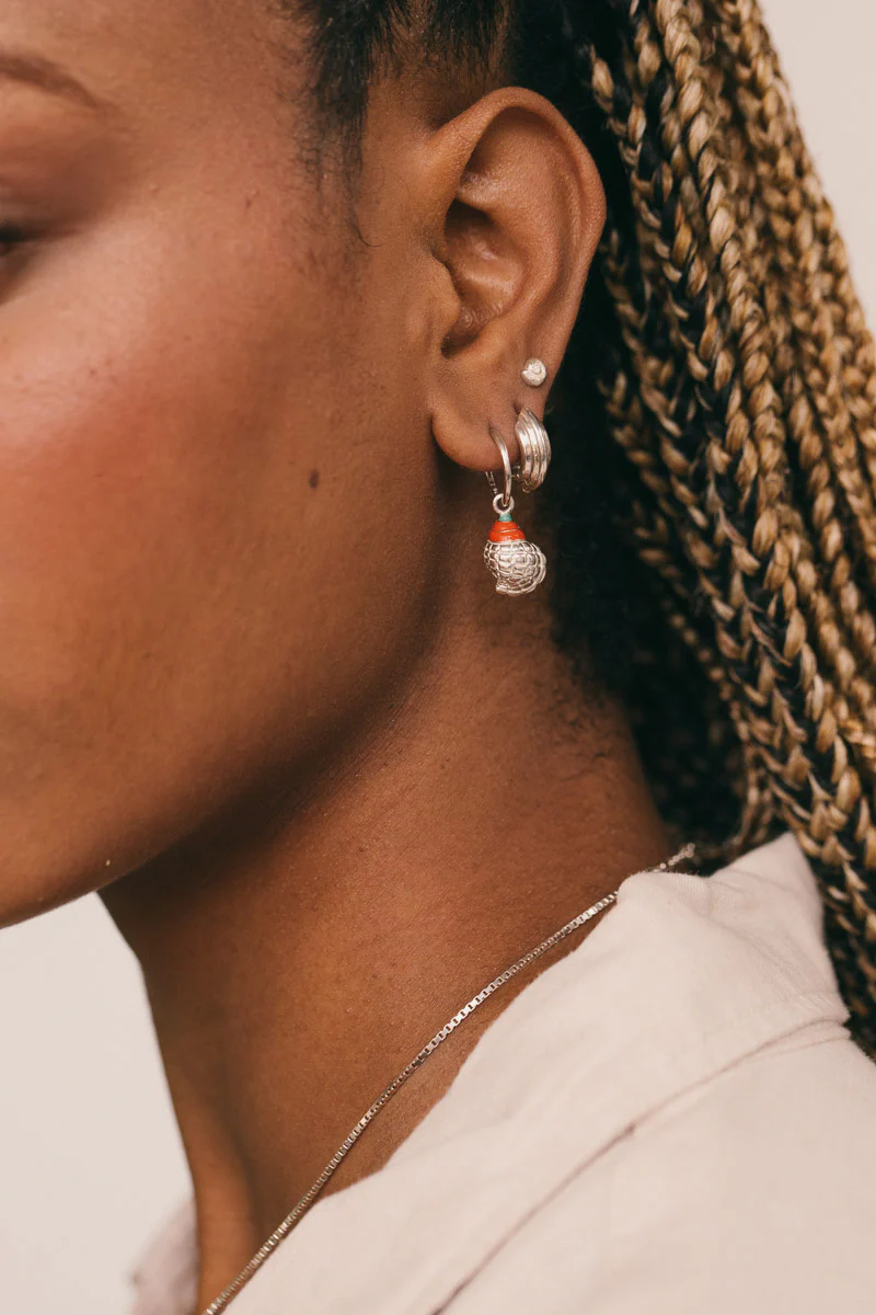 Ocean Swirl Stud Silver - Image 4