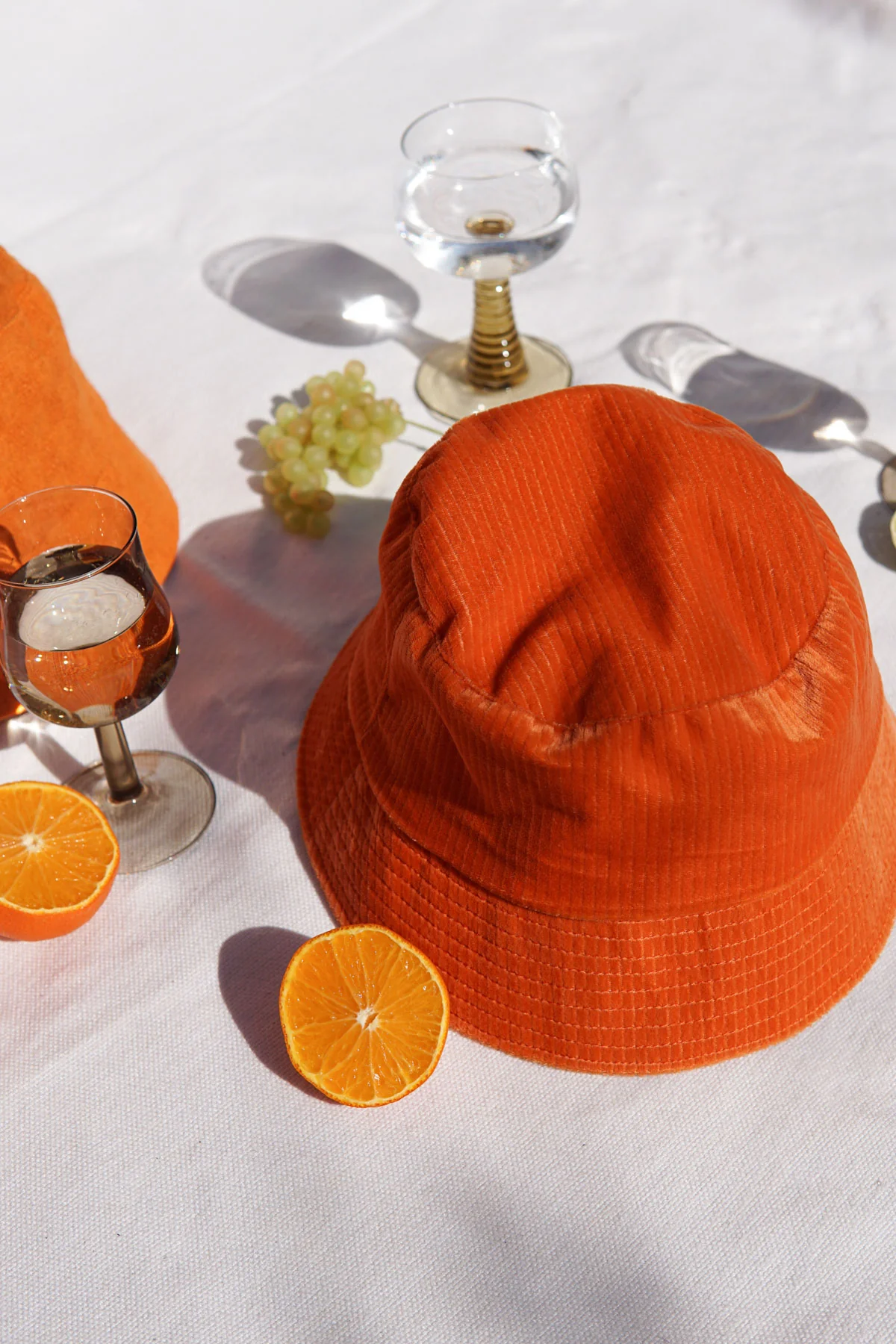 Orange velvet bucket hat - Image 4