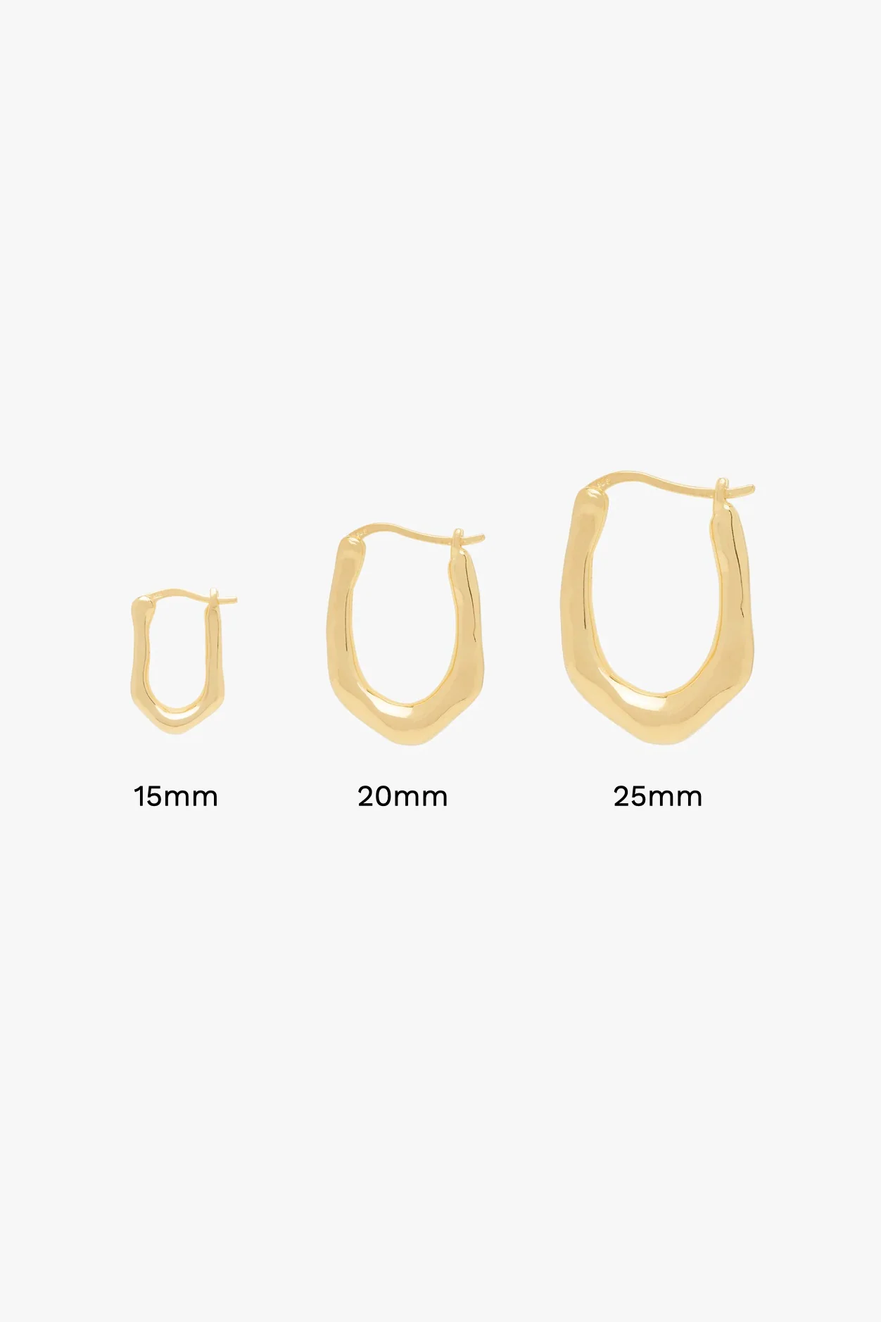 Organic oval hoop gold plated (25mm) - Image 3