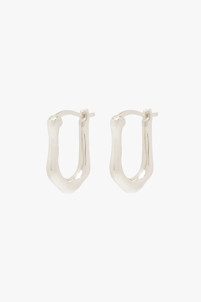 Organic oval hoop silver (15mm) - Image 3