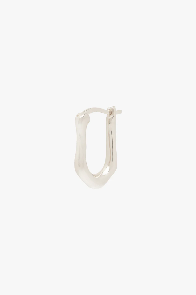 Organic oval hoop silver (15mm) - Image 4
