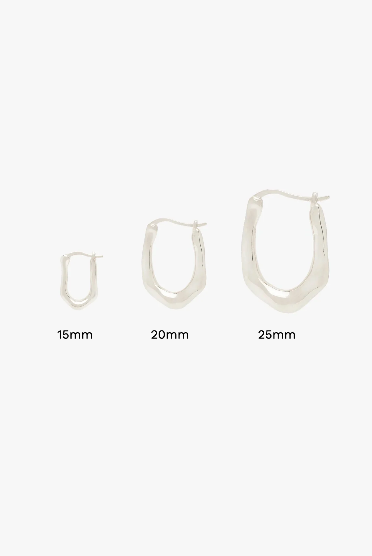 Organic oval hoop silver (20mm) - Image 3