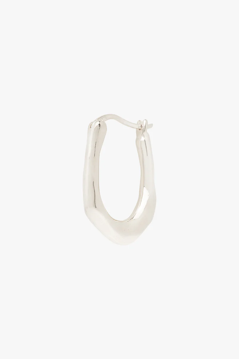 Organic oval hoop silver (25mm) - Image 6