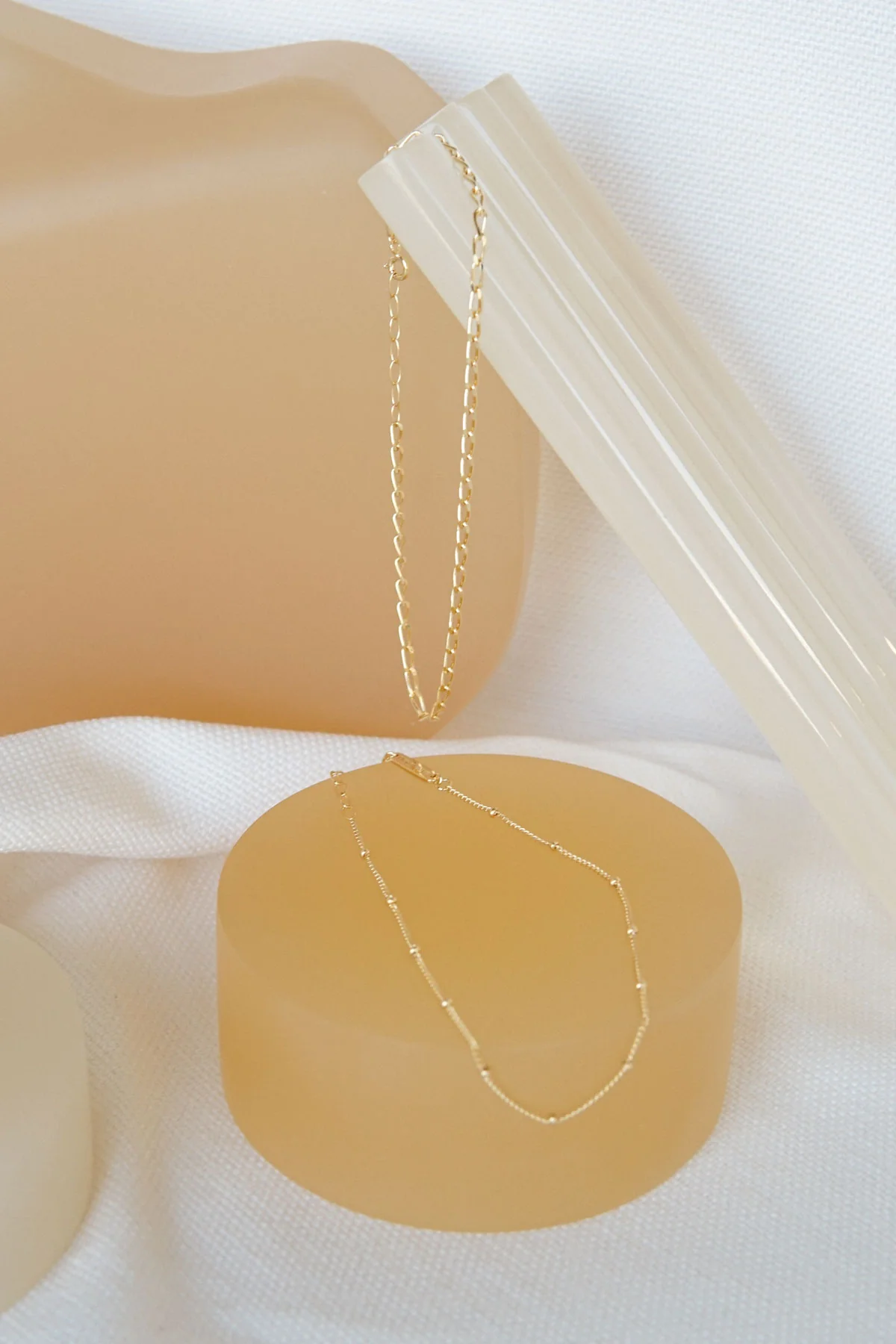 Oval chain anklet gold plated - Image 3