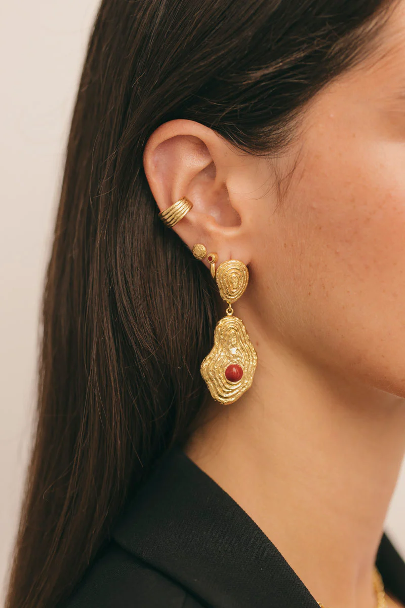 Red Planet Stud Gold Plated (pair) - Image 4