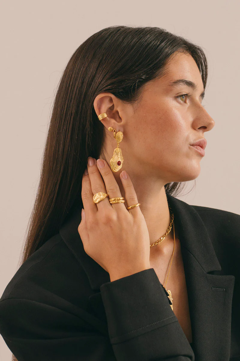 Rocky Ear Cuff Gold Plated - Image 3