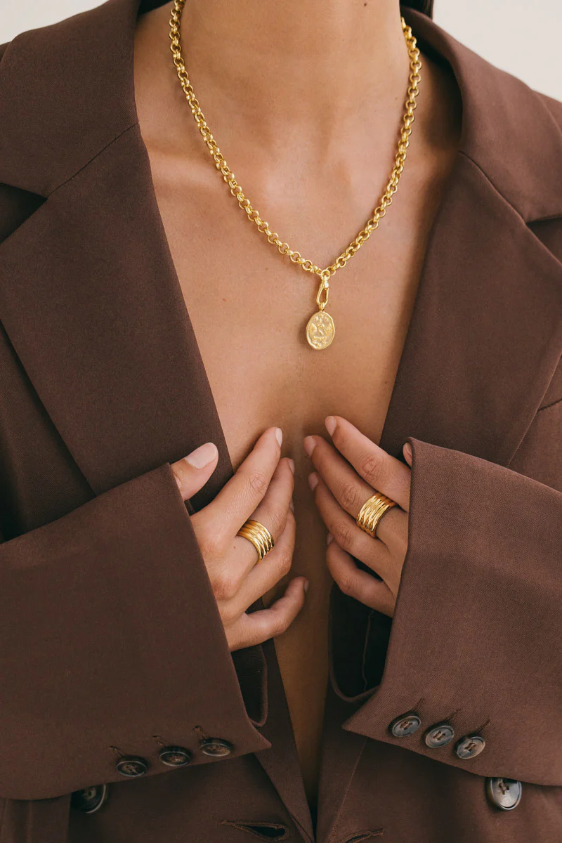 Rolo necklace with clasp gold plated (43cm) - Image 7