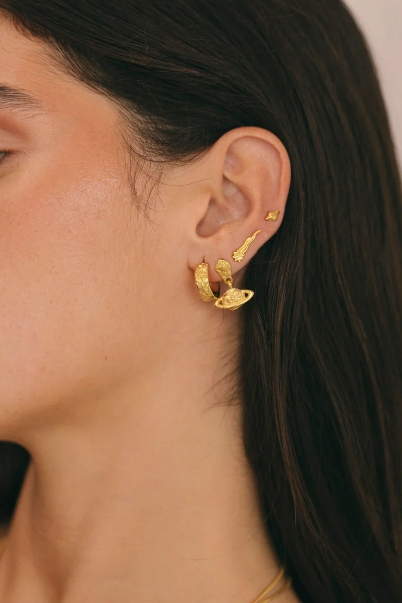 Saturn Earring Gold Plated - Image 2