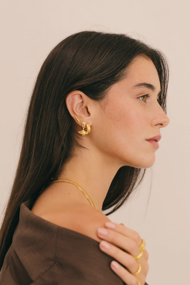 Saturn Earring Gold Plated - Image 4