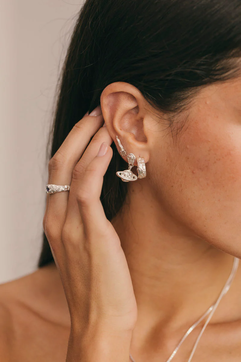 Saturn Earring Silver - Image 2