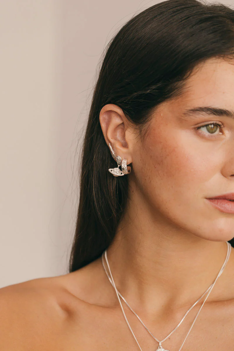 Saturn Earring Silver - Image 3