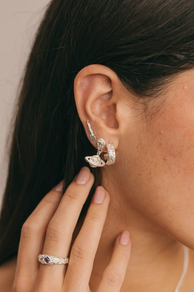 Saturn Earring Silver - Image 4