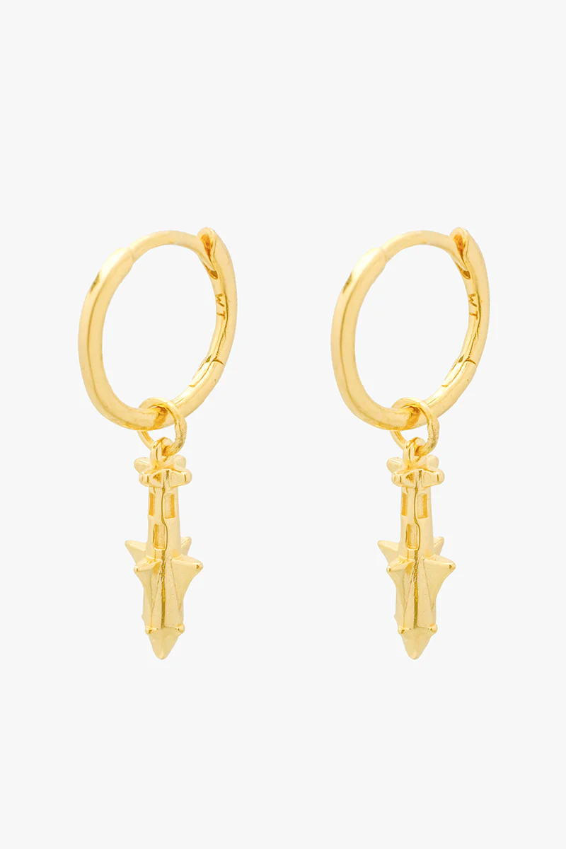 Rocket Earring Gold Plated - Image 3