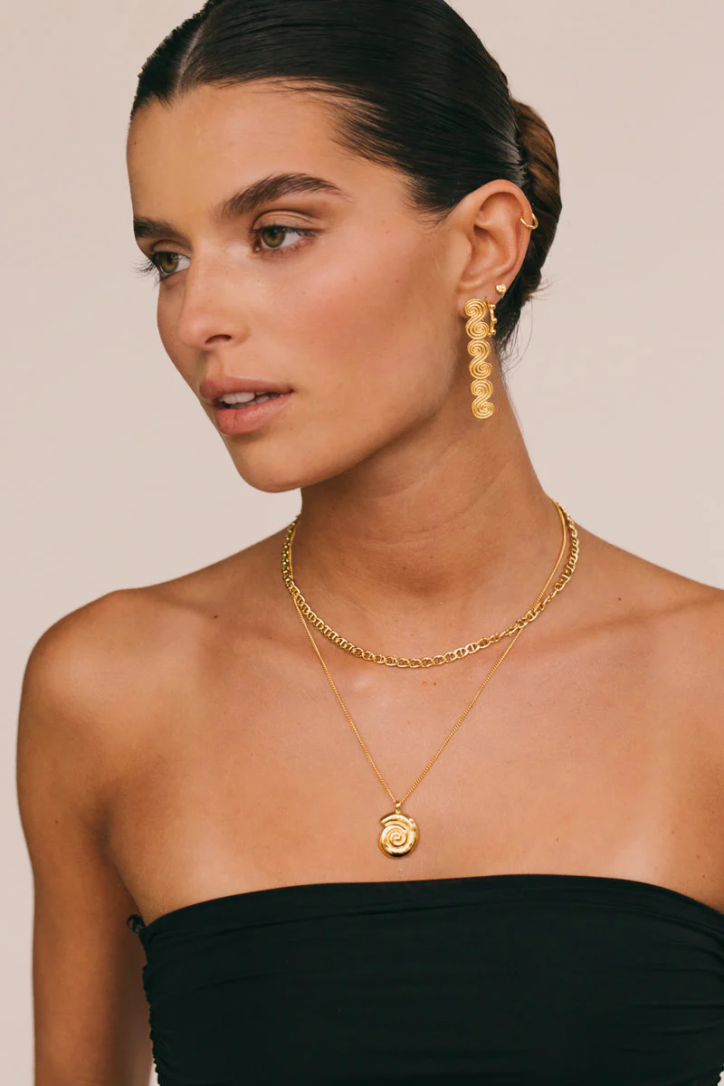 Short Mariner Chain Necklace Gold Plated (40cm) - Image 3