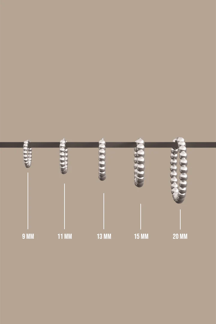 Small dots hoop silver (13mm) - Image 3